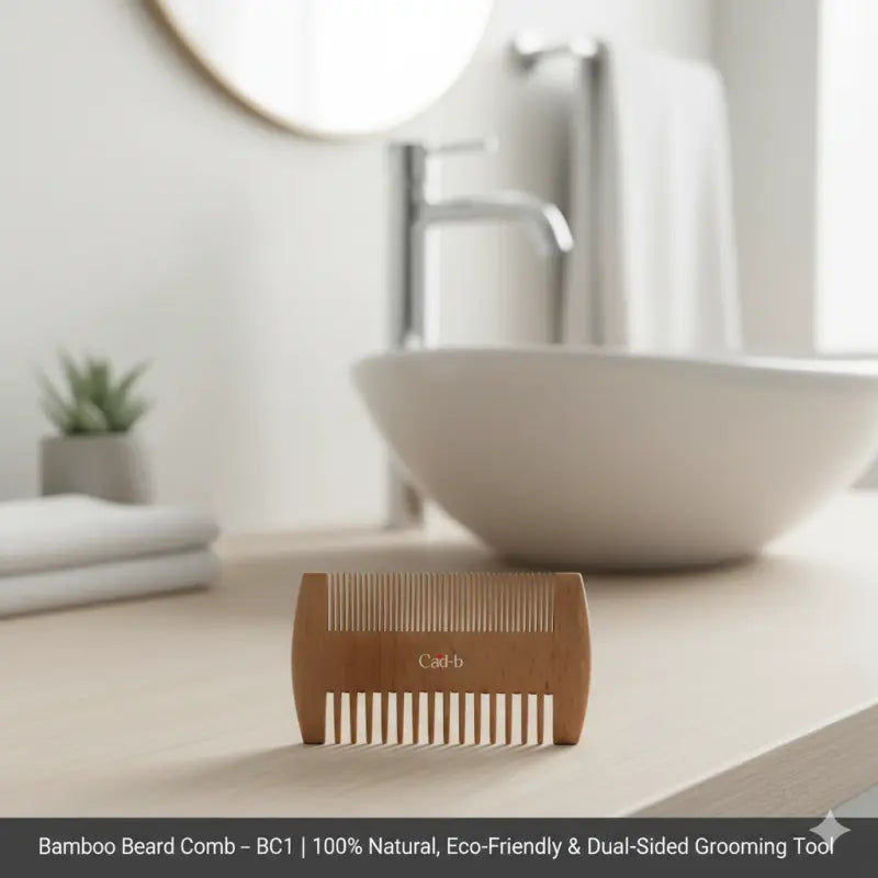 Bamboo Beard Comb – BC1 | 100% Natural, Eco-Friendly & Dual-Sided Grooming Tool